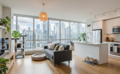 modern apartment pet setup